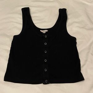 black guess cropped tank size medium. great condition!